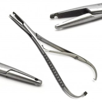 MEDISCON Orthodontic Mathieu Needle Holder Forceps Dental Surgical Pliers with Hole Tips
