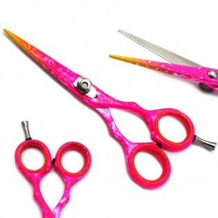 MEDISCON Professional Hairdressing Scissors 6 Barber Salon Hair Cutting Shears Pink 