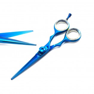 MEDISCON Professional Barber Hair Cutting Scissor 5'' Blue Color Salon Hair Dressing Shears