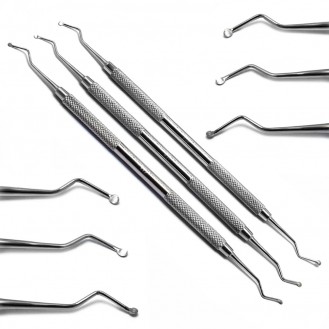 MEDISCON Dental Spoon Excavator Double Ended Set Of 3 Surgical Surgery Instruments CE
